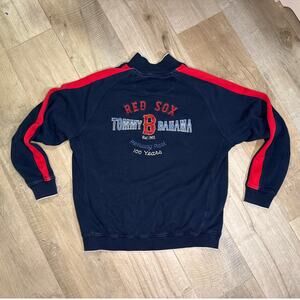TOMMY BAHAMA BOSTON RED SOX Men Sz Large Navy Embroidered Full Zip 100 Yr Jacket